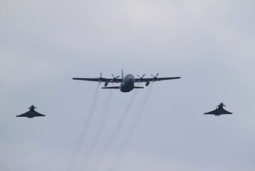 Wiener Neustadt, Lower Austria: Flypast display of Austrian Air Force during 