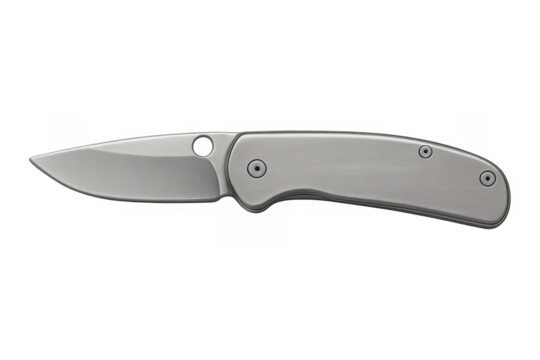 Steel folding pocket knife with sharp blade