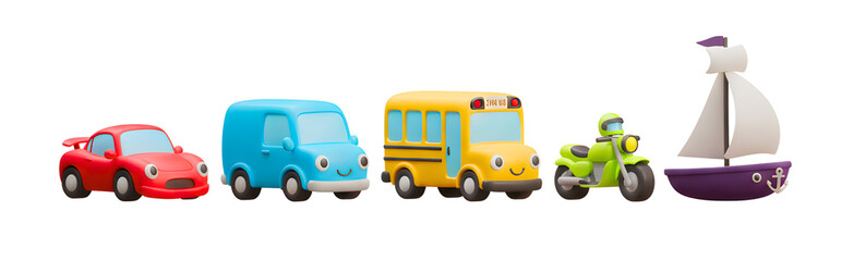 Cartoon vehicle set kids type vehicle