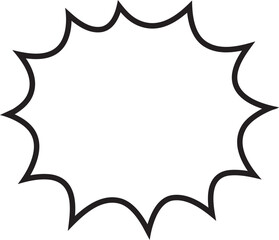 Explosion Burst Text Frame Comic Style Speech Outline Icon for Pop Art Design
