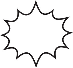 Explosion Burst Text Frame Comic Style Speech Outline Icon for Pop Art Design