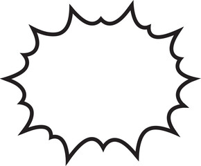 Explosion Burst Text Frame Comic Style Speech Outline Icon for Pop Art Design