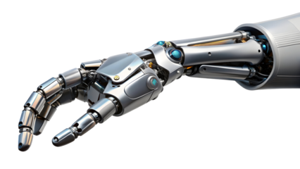 robotic hand on black background