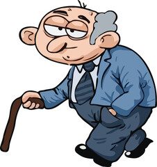 a cartoon old man
