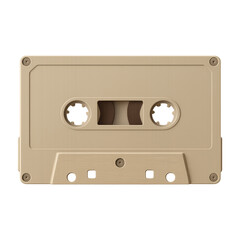 Obraz premium PNG Vintage beige cassette tape illustration.