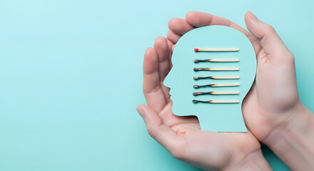 Exhaustion and stress, burnout in hustle culture, low energy, burning matches in a chain, domino effect, work life balance