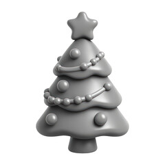 PNG Monochrome festive Christmas tree sculpture.