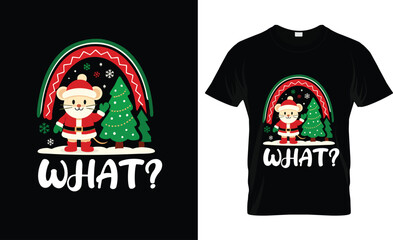 Funny Tech Support Christmas T‑Shirt Design – “What” Holiday Pun