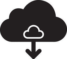Cloud download icon with network nodes vector illustration