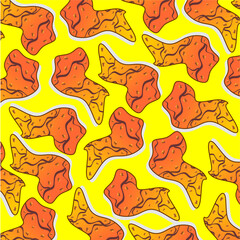Fried chicken pattern background. Fried chicken seamless pattern background. Fast food fried chicken illustration. Fried chicken wing pattern illustration. Fast food vector. Gradient fast food.