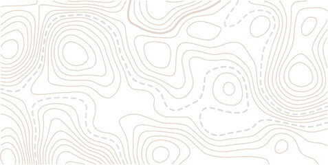 Abstract topo contour map on white background, Topographic map Topographic contour lines map seamless pattern. Geographic mountain relief diagram line wave carve pattern