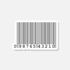 Bar code icon sticker isolated on gray background