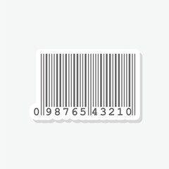 Bar code icon sticker isolated on gray background