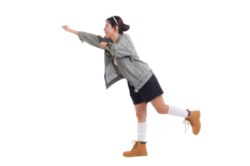 Dynamic Pose: A young person, captures in a moment of focused action, extending arm forward in a gesture of movement. The composition highlights the figure's energy, determination and focus.