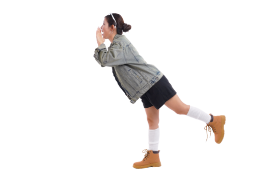 A Call for Attention: A person stands on one leg while calling out, embodying determination and conveying a sense of urgency and engagement.
