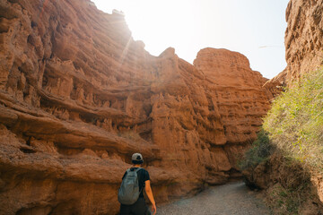  Kok-Moinok canyon in Kyrgyzstan in sunny day
