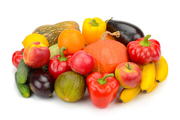 Fresh Harvest Assortment on White Background