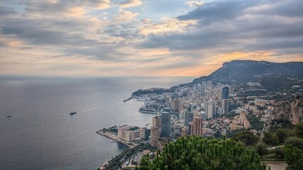 Mediterranean Coastline and Monte Carlo Skyline – Monaco, Europe
