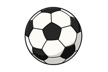 Soccer ball vector icon. Football sport game equipment. Realistic classic black and white sphere for championship, tournament, league. Play symbol. Isolated illustration.