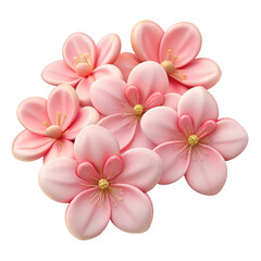 3d pink cherry blossoms isolated on transparent background