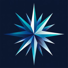 Geometric Star with Sharp Points and Symmetrical Design