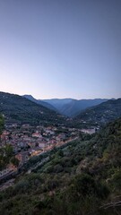 Obraz premium Sunset Over Dolceacqua and the Mountains – Liguria, Italy_3