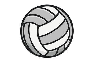 Volleyball ball vector illustration for sport design. Game equipment icon for competition, championship or tournament. Beach volley symbol. Team sport concept isolated on white.