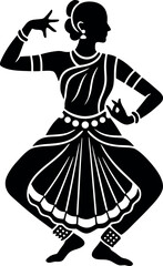 Indian Classical Dance Silhouette Vector
