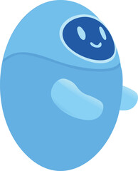 Round Blue Robot