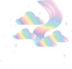 Holographic  Rainbow with Clouds 