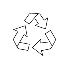 Recycling symbol with triangular arrows icon silhouette