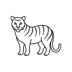 Obraz premium Illustration of a tiger with black stripes silhouette