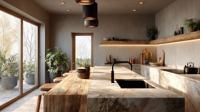 Scandinavian-style modern kitchen interior highlighting simplicity neutral tones and functionality
