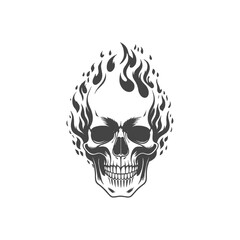 Burning Skull in Flames Illustration