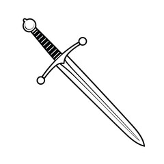 Medieval knight sword illustration