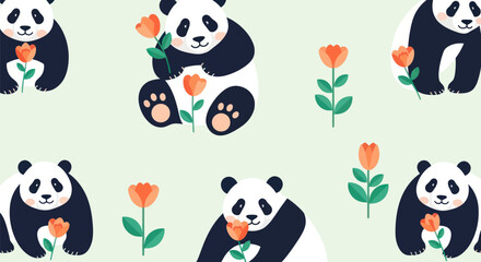 Cute panda pattern © masiku