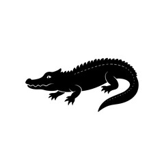 Silhouette of a reptile alligator animal