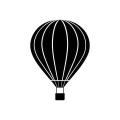 Obraz premium Simple black and white hot air balloon art silhouette