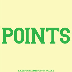 Modern rounded sans serif alphabet display font vector. Points typeface illustration