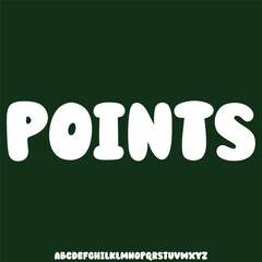 Modern rounded sans serif alphabet display font vector. Points typeface illustration