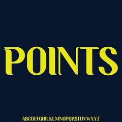 Modern rounded sans serif alphabet display font vector. Points typeface illustration