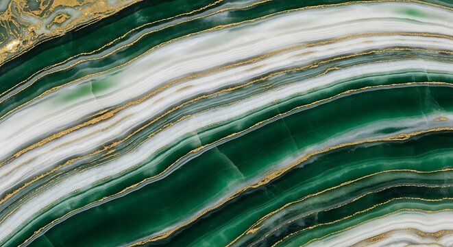 Elegant agate texture with golden veins, an abstract malachite style