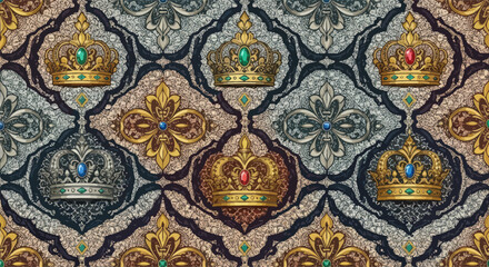 Crown & fleur pattern
