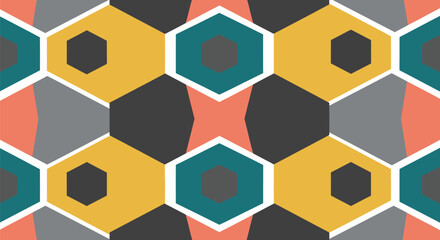 Hexagonal pattern muted colors