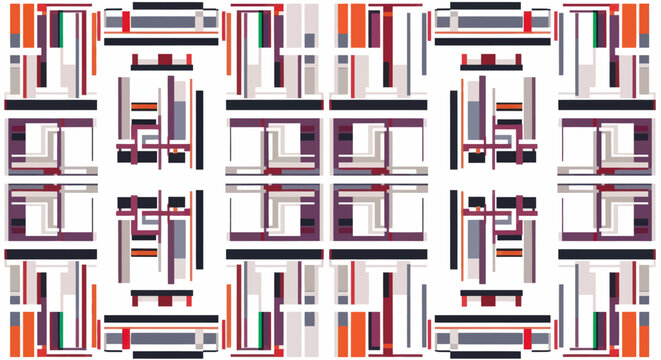 Abstract geometric pattern with rectangles and muted, modern colors