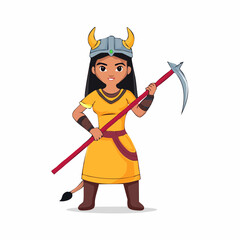 Viking warrior woman with scythe