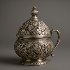 Ornate Indian Silver Paan Daani with Intricate Handcrafted Floral Engravings