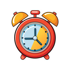 Cartoon Alarm Clock Isolated on White Background