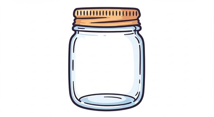 空の瓶、ガラス瓶、イラスト、背景白、シンプル