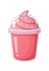 ピンクスムージー, テイクアウトカップ入りイラスト